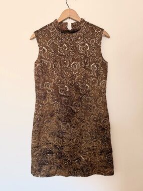 Vintage 1950’s/1960’s Metallic Lace Shift Dress